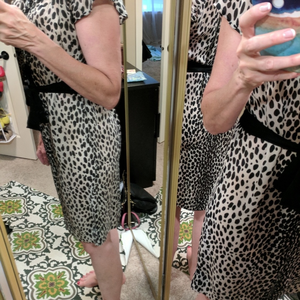 Striking animal-print dress.